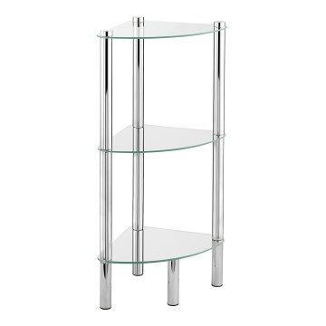 WENKO 15850100 - Poliță YAGO, 30 x 74 cm, inox/argintiu/transparent