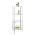 WENKO 15853100 - Etajeră YAGO 40 x 104 cm, inox/argintiu/transparent