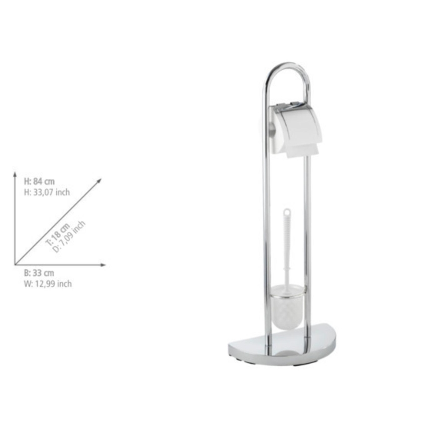 WENKO 16608100 - Perie WC COSENZA, 33 x 84 cm, crom lucios/satinat