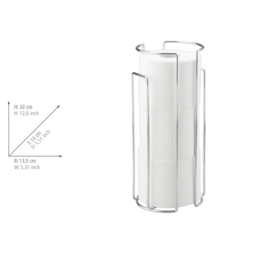 WENKO 16825100 - Suport pentru hârtie igienică MILANO, 13,5 x 32 cm, crom lucios