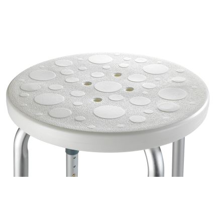 WENKO 1792921100 - Taburet SECURA, 45,5 x 45,5 cm, alb/argintiu/gri