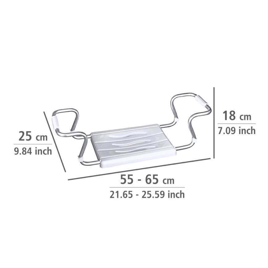 WENKO 17930100 - Scaun pentru cadă SECURA 26x18 cm alb/argintiu