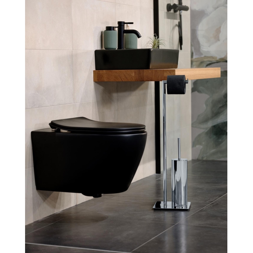 WENKO 18562100 - Perie pentru WC RECCO 20x71,5 cm, crom lucios