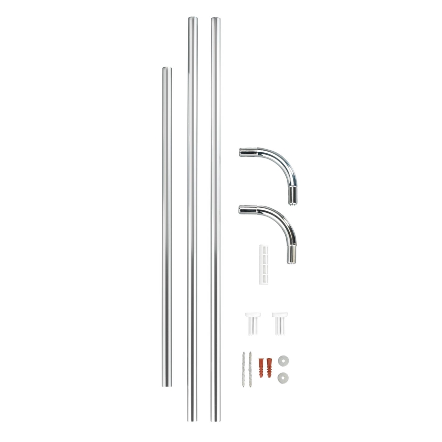 WENKO 19215100 - Suport pentru bară UNIVERSAL 2x2 cm crom/alb