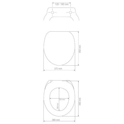 WENKO 19539100-WC Capac WC VIGONE, 37,5 x 45 cm, alb/argintiu