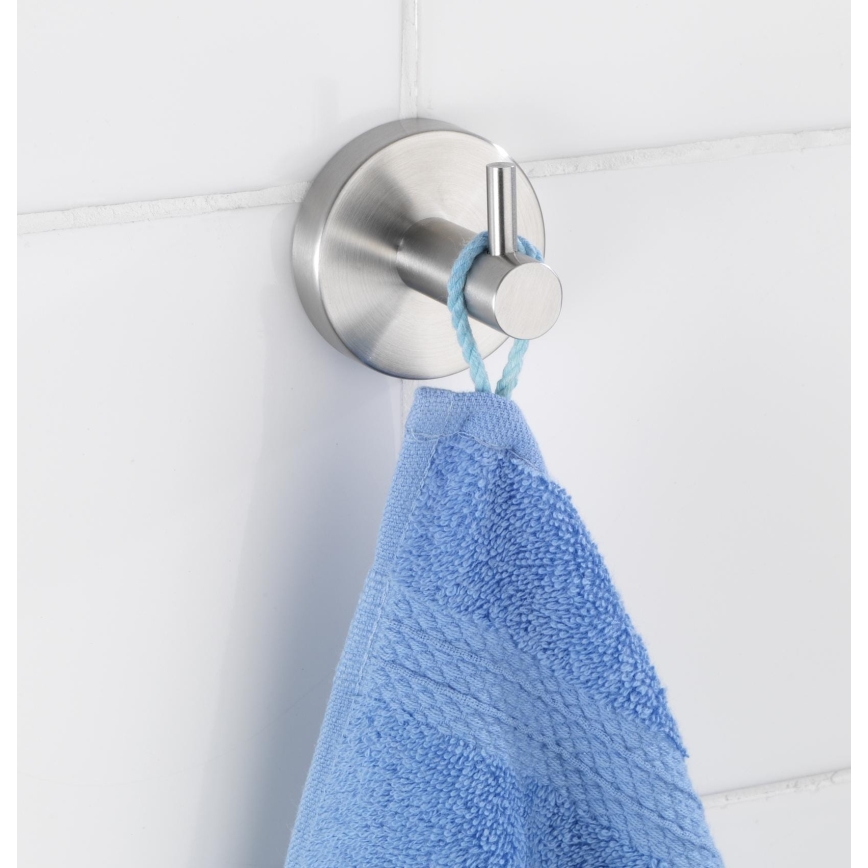 WENKO 19621100 - Cârlig BOSIO MATT, inox/argintiu, 5,5 x 5,5 cm