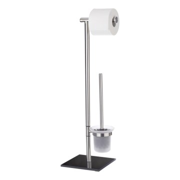 WENKO 20391100 - Perie WC LIMA 23,5 x 69 cm inox/satinat/negru