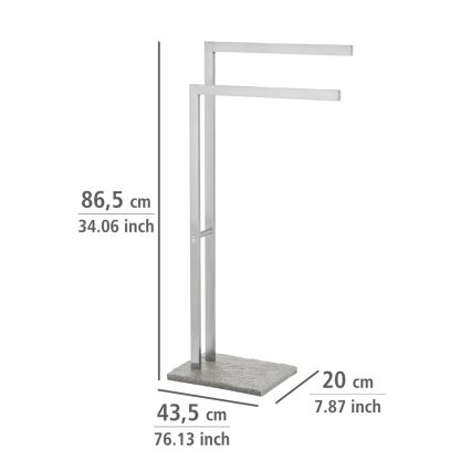 WENKO 20603100 - Suport pentru prosoape GRANIT 43,5 x 86,5 cm inox/satinat/gri
