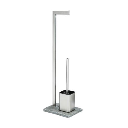 WENKO 20604100 - Perie WC GRANIT, 23x73,5 cm, inox/satinat/gri