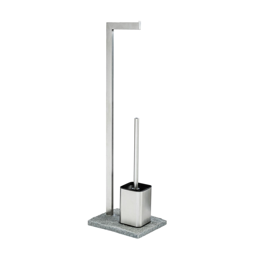 WENKO 20604100 - Perie WC GRANIT, 23x73,5 cm, inox/satinat/gri