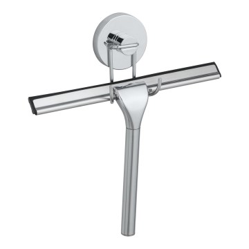 WENKO 20877100 - Racletă VACUUM-LOC rotundă, oțel inoxidabil lucios, crom/argintiu, 24,5x25 cm