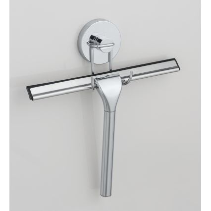 WENKO 20877100 - Racletă VACUUM-LOC rotundă, oțel inoxidabil lucios, crom/argintiu, 24,5x25 cm