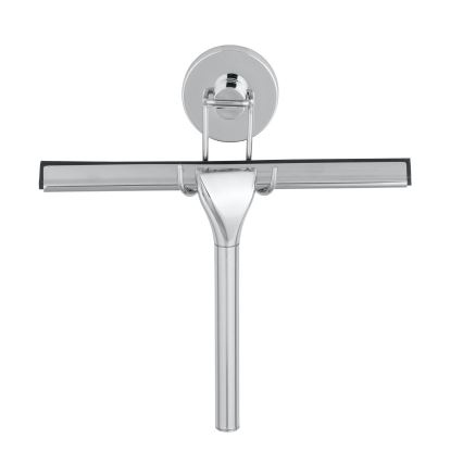WENKO 20877100 - Racletă VACUUM-LOC rotundă, oțel inoxidabil lucios, crom/argintiu, 24,5x25 cm