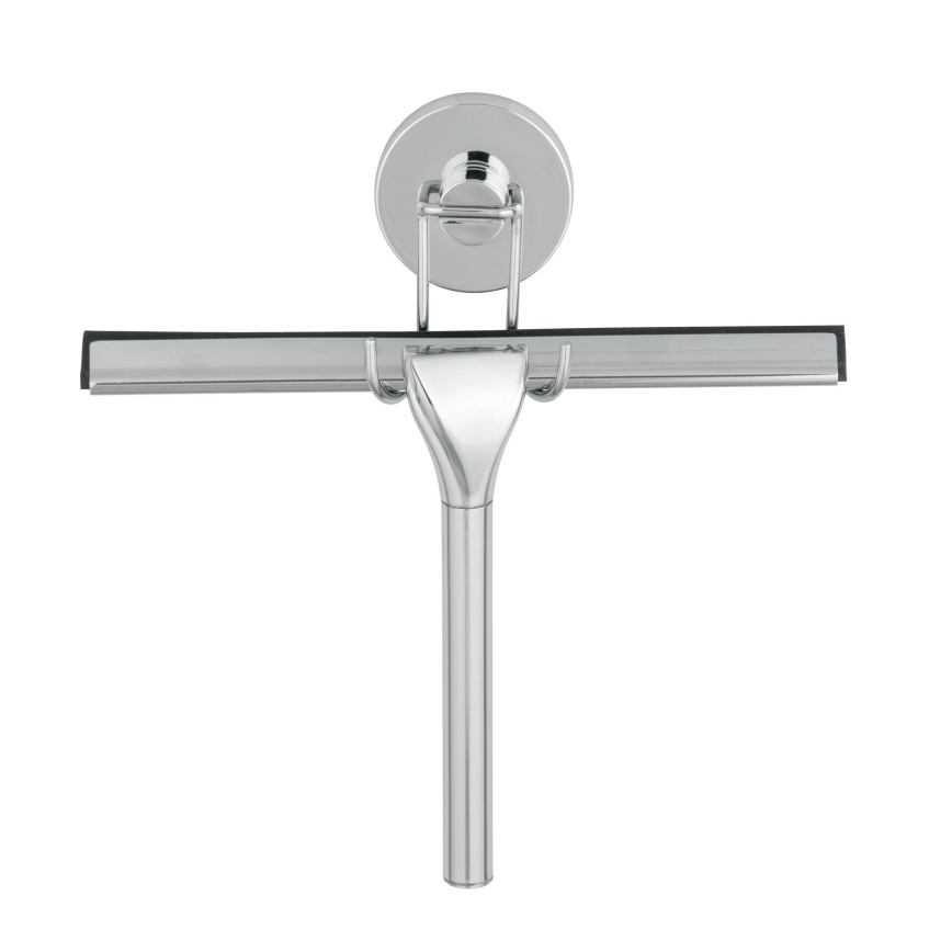 WENKO 20877100 - Racletă VACUUM-LOC rotundă, oțel inoxidabil lucios, crom/argintiu, 24,5x25 cm