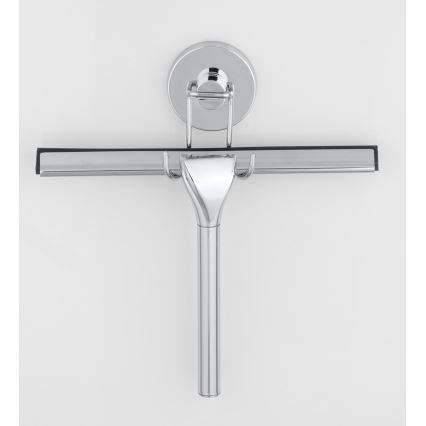 WENKO 20877100 - Racletă VACUUM-LOC rotundă, oțel inoxidabil lucios, crom/argintiu, 24,5x25 cm