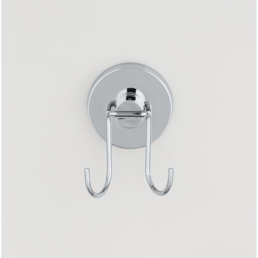 WENKO 20877100 - Racletă VACUUM-LOC rotundă, oțel inoxidabil lucios, crom/argintiu, 24,5x25 cm