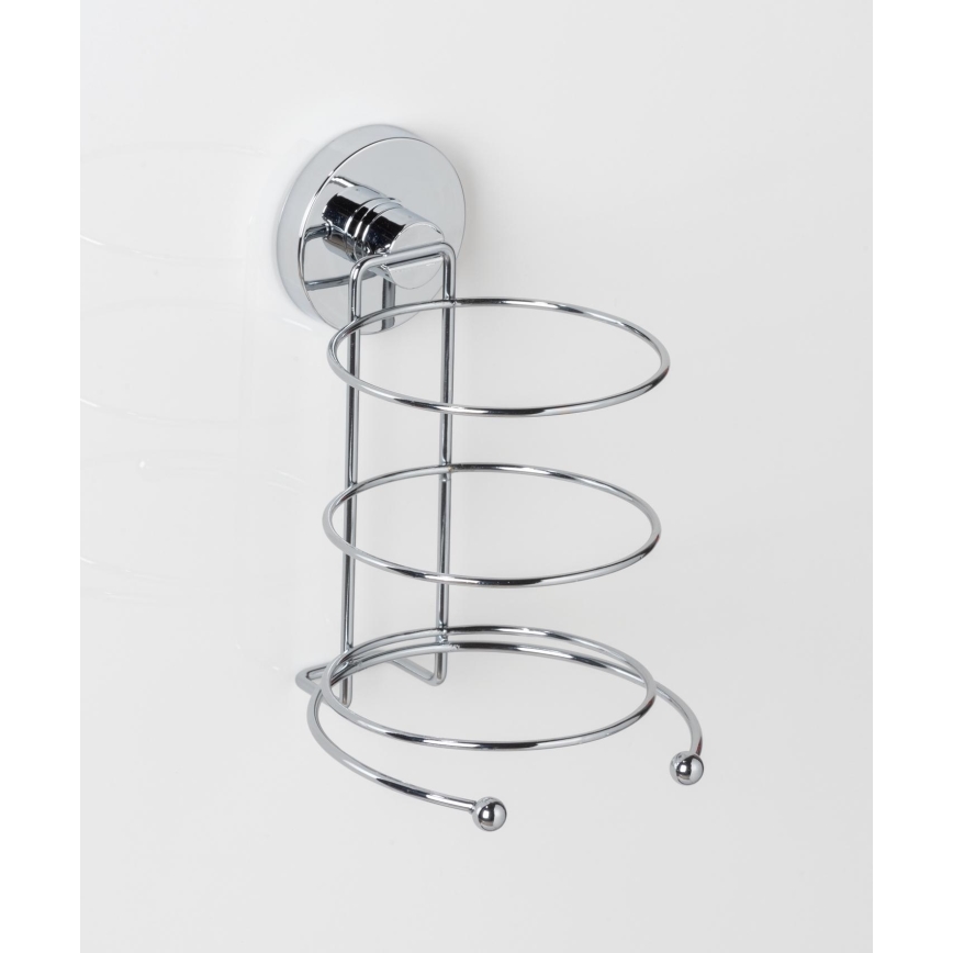 WENKO 20896100 - Suport pentru uscător de păr VACUUM-LOC MILAZZO 12x17 cm, crom lucios