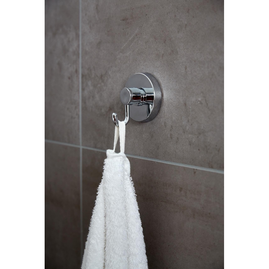 WENKO 20900100 - Cârlig VACUUM-LOC rotund din oțel, 6 x 6,7 cm, crom lucios