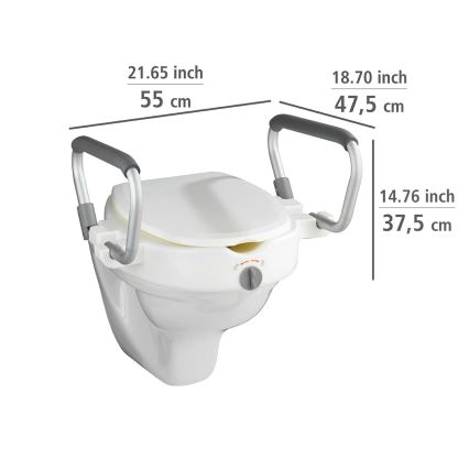 WENKO 20924100-Capac WC SECURA 55x47,5 cm alb/argintiu