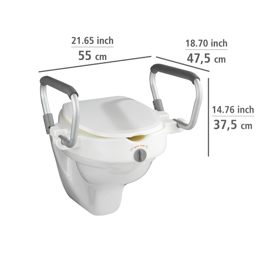 WENKO 20924100-Capac WC SECURA 55x47,5 cm alb/argintiu