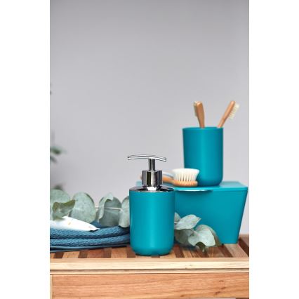 WENKO 21224100 - Dozator de săpun BRASIL 7,3 x 16,5 cm turcoaz/crom lucios