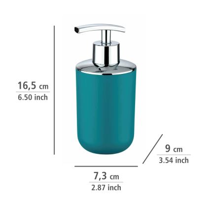 WENKO 21224100 - Dozator de săpun BRASIL 7,3 x 16,5 cm turcoaz/crom lucios