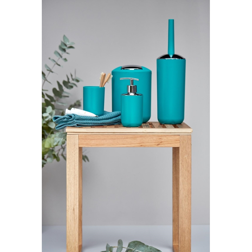 WENKO 21225100 - Perie WC BRASIL 10 x 37 cm, turcoaz/crom lucios