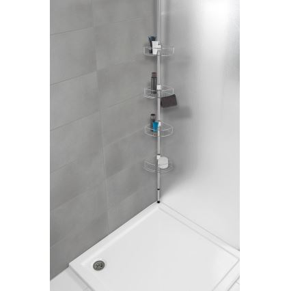 WENKO 21803100 - Poliță de colț DOLCEDO, 31 x 27,5 cm, inox/crom lucios