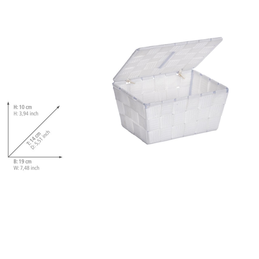 WENKO 22077100 - Coș ADRIA 19 x 14 cm, alb