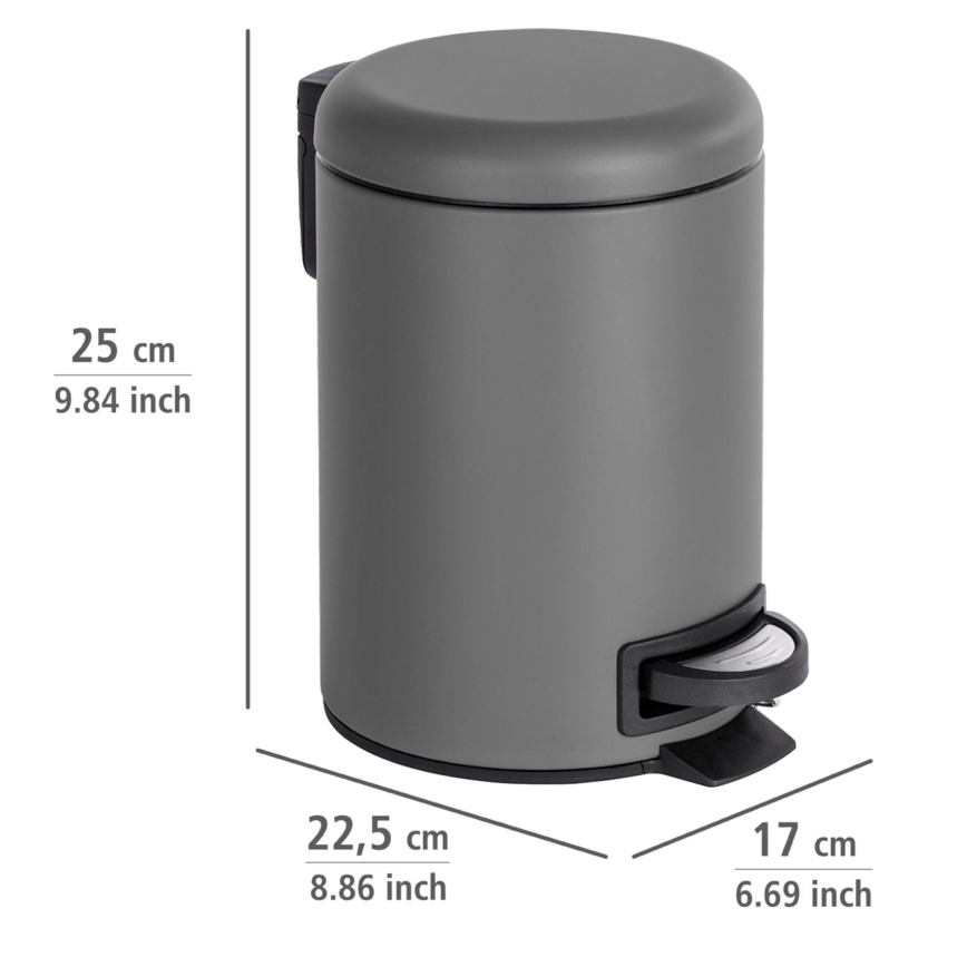 WENKO 22148100 - Coș LEMAN 17x25 cm gri/negru