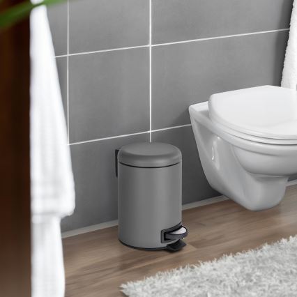 WENKO 22148100 - Coș LEMAN 17x25 cm gri/negru