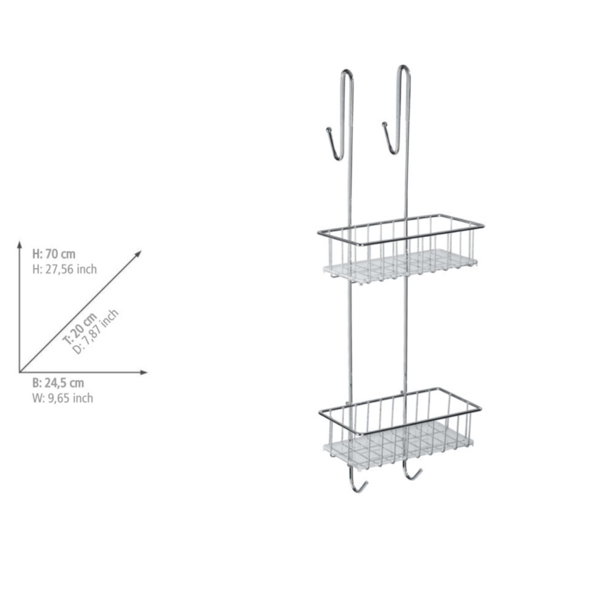 WENKO 22213100 - Suport ALDO 24,5x70 cm inox/argintiu