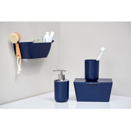 WENKO 22519100 - Dozator de săpun BRASIL, 320 ml, albastru/crom lucios