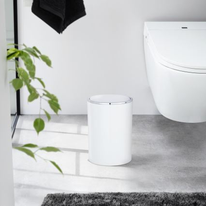 WENKO 22554100 - Coș INCA 18,5 x 25,5 cm alb/crom lucios