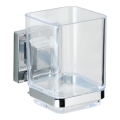 WENKO 22680100 - Pahar VACUUM-LOC QUADRO ED, 7,5x10 cm, argintiu/crom lucios/transparent