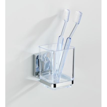 WENKO 22680100 - Pahar VACUUM-LOC QUADRO ED, 7,5x10 cm, argintiu/crom lucios/transparent