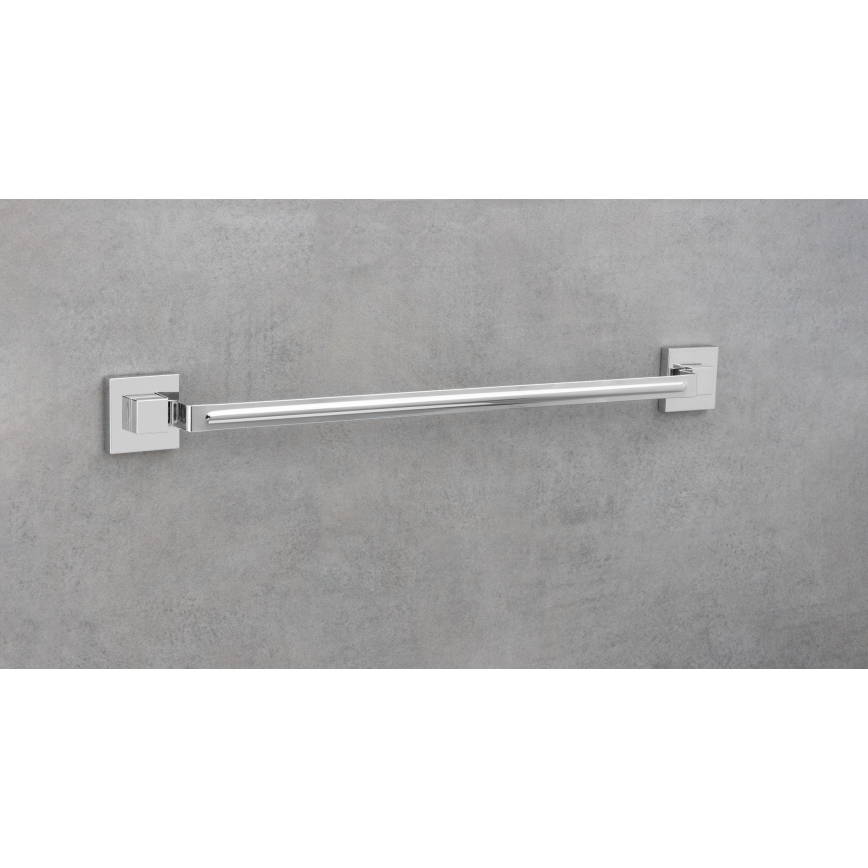 WENKO 22684100 - Suport pentru prosoape VACUUM-LOC QUADRO ED, 60,5 x 6 cm, argintiu / crom lucios