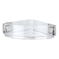 WENKO 22686100 - Poliță de colț VACUUM-LOC QUADRO ED 28 x 19,5 cm argintie/transparentă