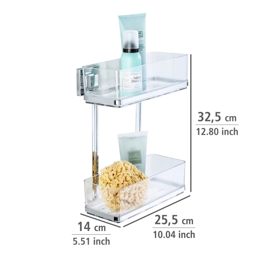 WENKO 22691100-Raft VACUUM-LOC QUADRO ED 25,5 x 32,5 cm argintiu/crom lucios/transparent