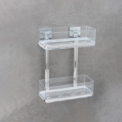 WENKO 22691100-Raft VACUUM-LOC QUADRO ED 25,5 x 32,5 cm argintiu/crom lucios/transparent