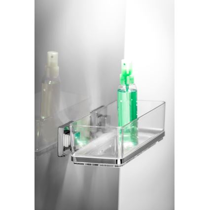 WENKO 22692100 - Poliță VACUUM-LOC QUADRO ED, 25,5 x 14 cm, argintiu/transparent