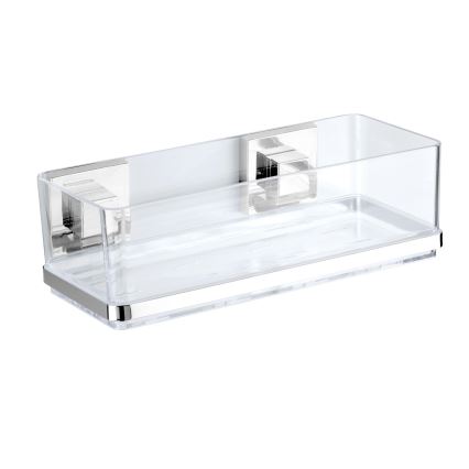 WENKO 22692100 - Poliță VACUUM-LOC QUADRO ED, 25,5 x 14 cm, argintiu/transparent