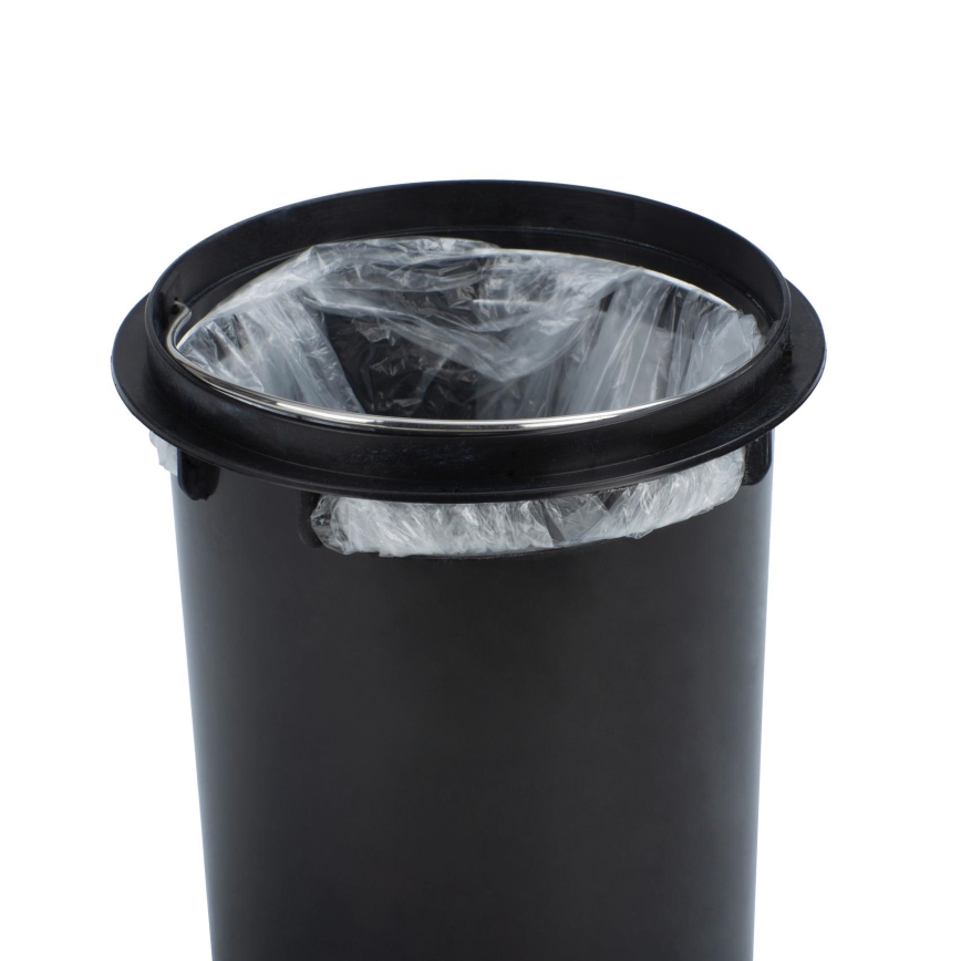 WENKO 22702100 - Coș de gunoi LEMAN 17 x 25 cm, inox satinat/negru