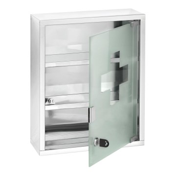 WENKO 22924100 - Trusă de prim-ajutor 30 x 40 cm, oțel inoxidabil/argintiu