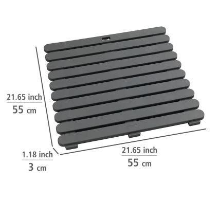 WENKO 22947100 - Covoraș de duș, interior & exterior, 55 x 55 cm, gri