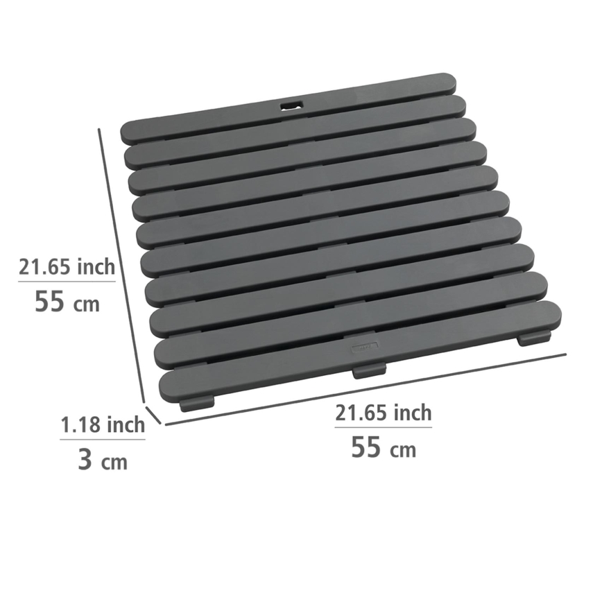 WENKO 22947100 - Covoraș de duș, interior & exterior, 55 x 55 cm, gri