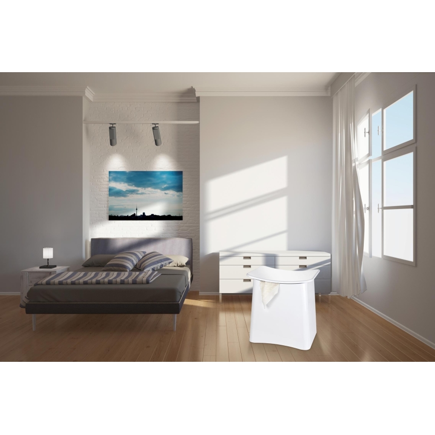 WENKO 22949100 - Taburet WING 45 x 48 cm alb/negru