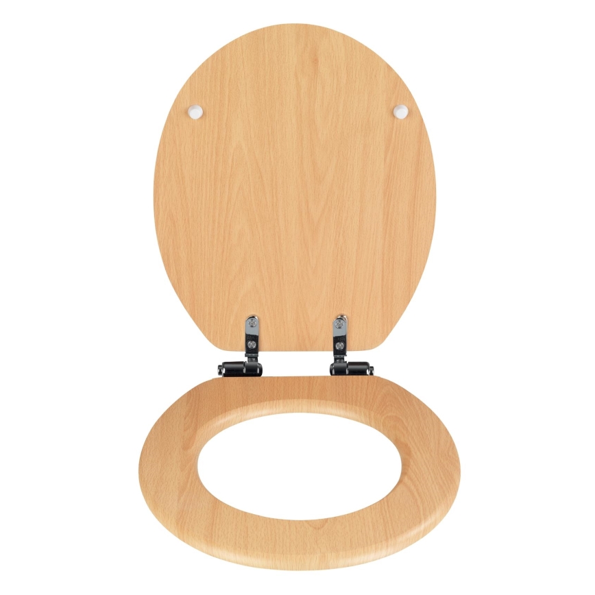 WENKO 22979100-WC Capac WC Fag natural 35,5x42,5 cm maro/argintiu