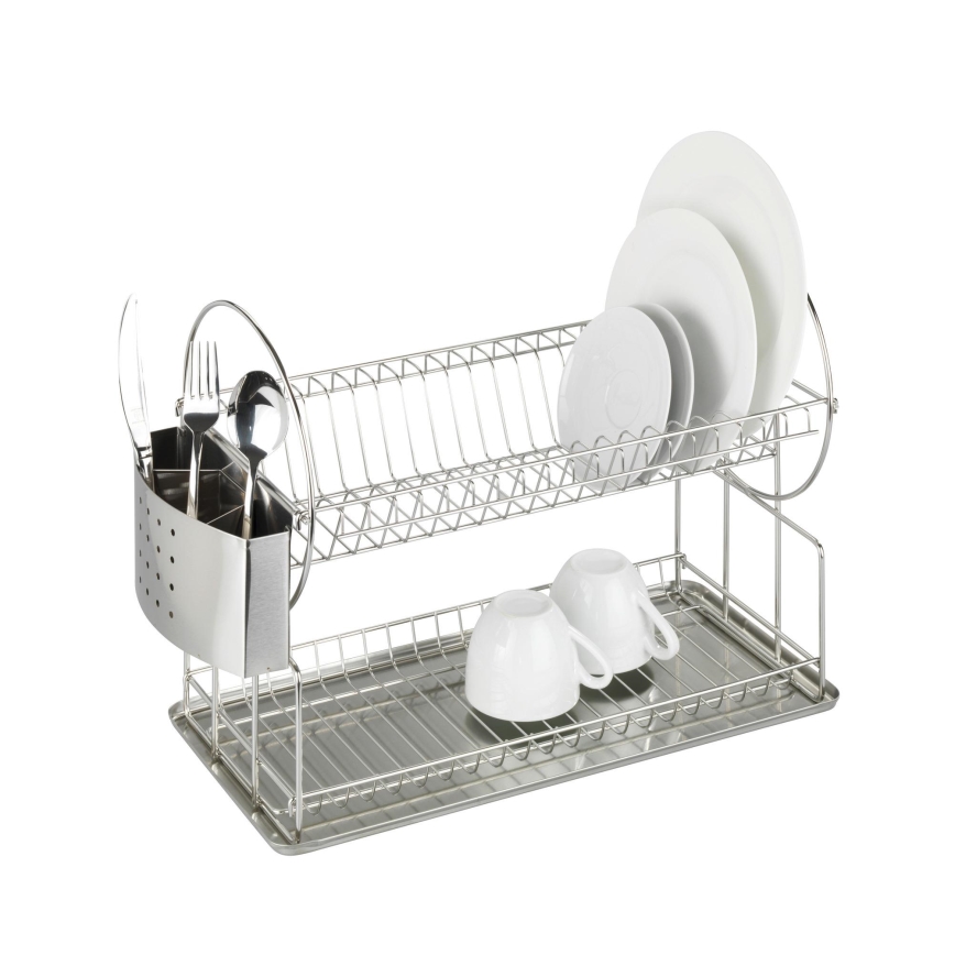 WENKO 2329100 - Scurgător de vase DUO, 21 x 33 cm, inox/argintiu