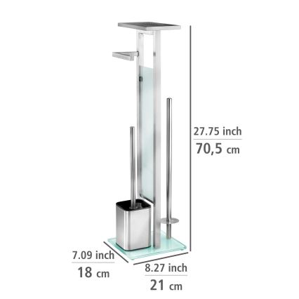 WENKO 23364100 - Perie WC DEBAR 21 x 70,5 cm inox/satinat/alb